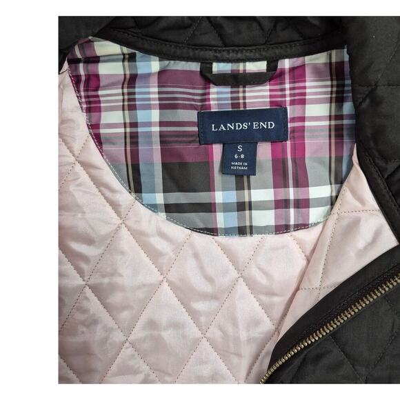 Lands End Quilted Polyester Dark Brown /Pink Lining Jacket Women Sz S 6-8 NWOT - Picture 4 of 6